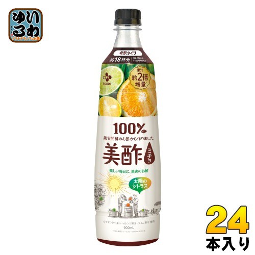 CJジャパン 美酢 ミチョ 太陽のシトラス 900ml プラスチックボトル 24本 (12本入×2 まとめ買い) 酢飲料 希釈用 お酢