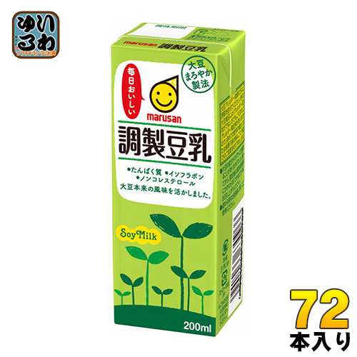 マルサンアイ 調製豆乳 200ml 紙パック 72本 (24本入×3 まとめ買い) 調整豆乳 ノンコレステロール豆乳 soyaの通販は