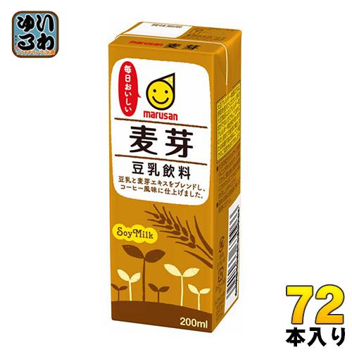 マルサンアイ 豆乳飲料 麦芽 200ml 紙パック 72本 (24本入×3 まとめ買い) イソフラボンの通販は