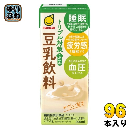 マルサンアイ トリプル対策 この一本 豆乳飲料 200ml 紙パック 96本 (24本入×4 まとめ買い) 豆乳 植物性ミルク 機能性表示食品 GABAの通販は