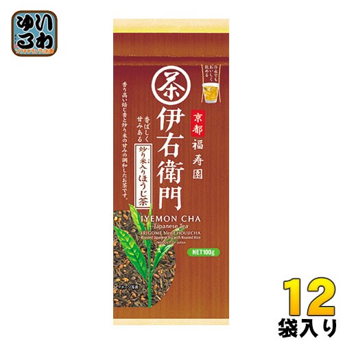 宇治の露製茶 京都福寿園 伊右衛門 炒り米入りほうじ茶 100g 12袋入