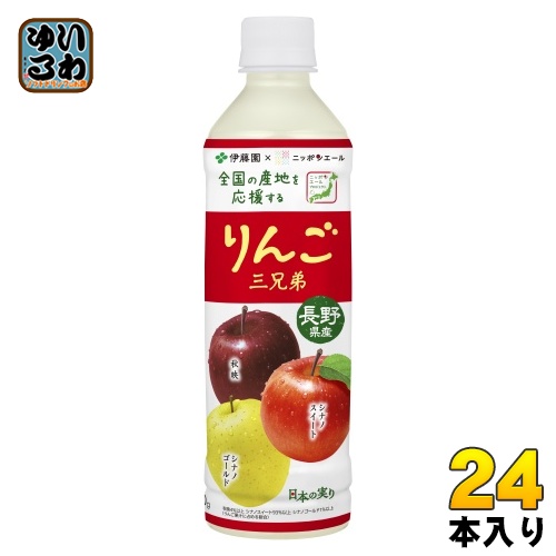 りんご③ 伊藤園 ニッポンエール 長野県産 りんご三兄弟 400g ペットボトル 24本