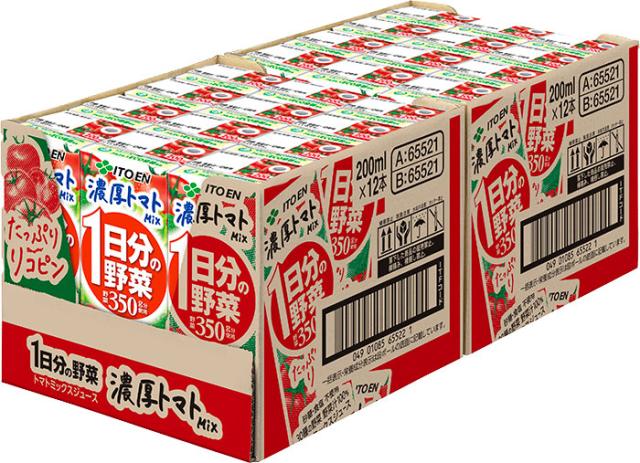 伊藤園 1日分の野菜 濃厚トマトMix 200ml 紙パック 96本 (24本入×4 まとめ買い) 野菜ジュース トマトミックスジュース 一日分の野菜_1