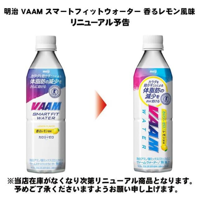 明治 VAAM ヴァームウォーターレモン風味 500ml ペットボトル 48本 (24 
