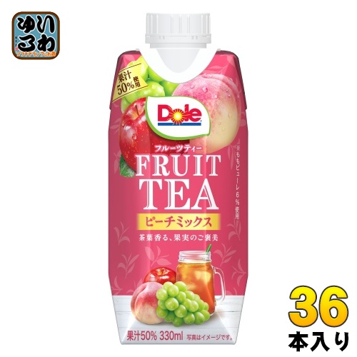 雪印メグミルク Dole フルーツ ティー ピーチミックス 330ml 紙パック 36本 (12本入×3 まとめ買い) 果汁飲料 紅茶 ミックスジュース FRUIT TEAの通販は 6,337円