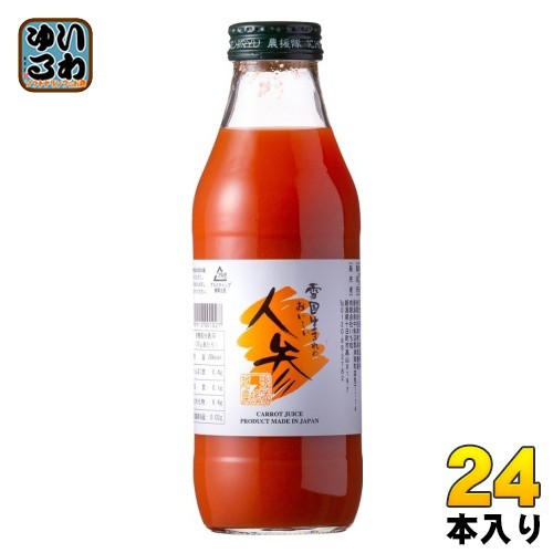 いち粒 雪国生まれのおいしい人参ジュース 500ml 瓶 24本 (12本入×2