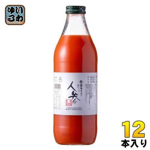 いち粒 雪国生まれのおいしい人参ミックスジュース 1000ml 瓶 12本 (6本入×2 まとめ買い) 野菜ジュース