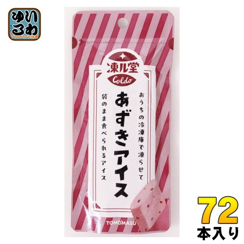 友桝飲料 凍ル堂 あずきアイス 80g パウチ 72本 (12本入×6 まとめ買い) アイス 小豆 常温保存可能