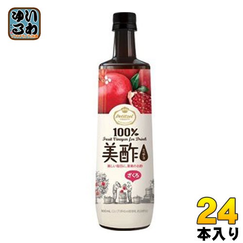 CJジャパン プティチェル美酢(ミチョ) ざくろ 900ml ボトル 24本 (12本入×2 まとめ買い)