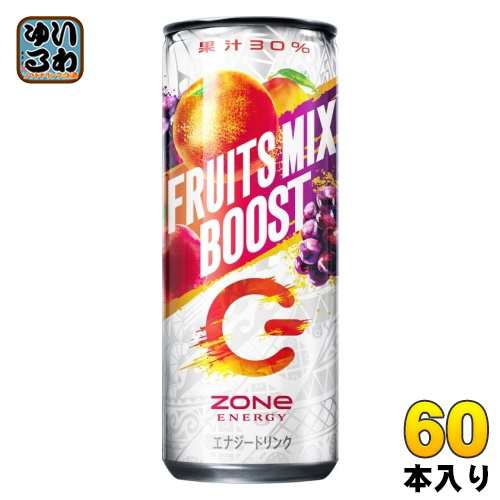 サントリー ZONe ENERGY FRUITS MIX BOOST 240ml 缶 60本 (30本入×2 まとめ買い) エナジードリンク ゾーン フルーツ