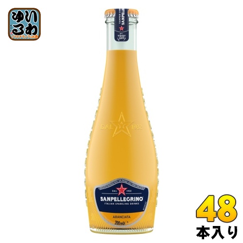 サンペレグリノ イタリアン スパークリングドリンク アランチャータ (オレンジ) 200ml 瓶 48本 (24本入×2 まとめ買い)