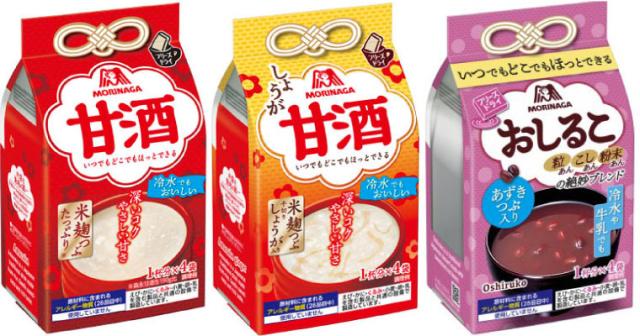 森永製菓 フリーズドライ 甘酒 おしるこ 選べる 20袋 (10袋×2) よりどり あまざけ 汁粉 米麹 簡単に溶ける 生姜 ジンジャー 酒粕 お湯でも 冷水でも あずき 粒入り_1