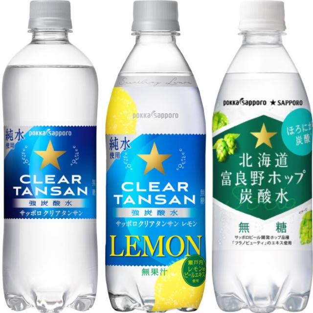 ポッカサッポロ クリアタンサン 北海道富良野ホップ 炭酸水 500ml