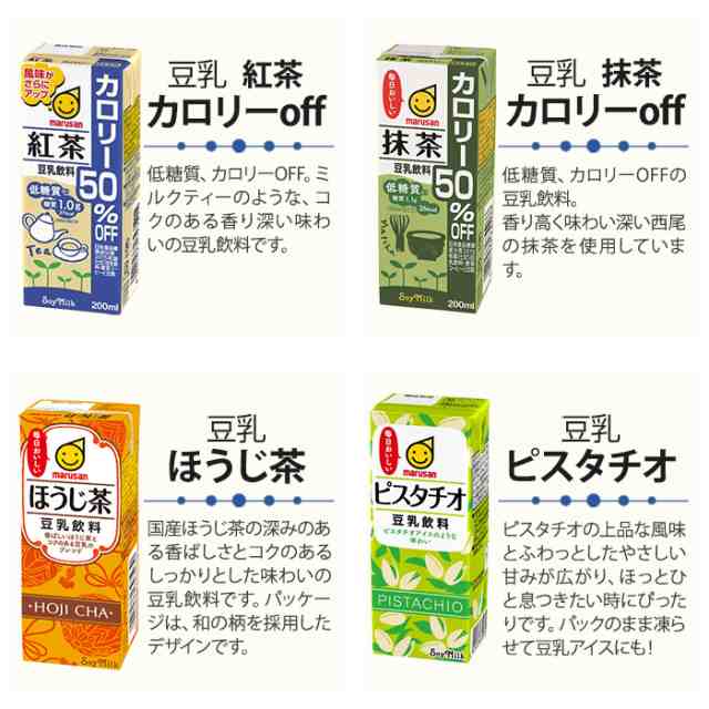 マルサンアイ 豆乳 200ml 紙パック 選べる 48本 (24本×2) 麦芽コーヒー バナナ 紅茶 抹茶 無調整 調製豆乳 カロリーオフの通販はau  PAY マーケット いわゆるソフトドリンクのお店 au PAY マーケット－通販サイト