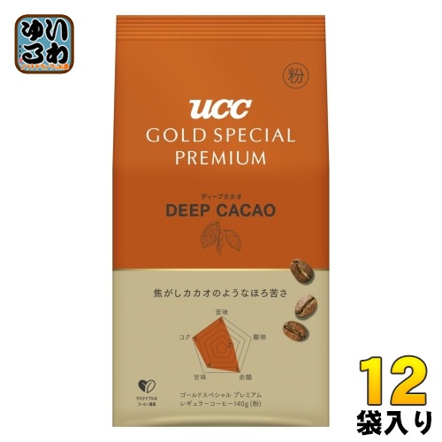 UCC ゴールドスペシャル プレミアム ディープカカオ 粉 140g 12袋 (6袋入×2 まとめ買い) コーヒー粉 レギュラーコーヒー