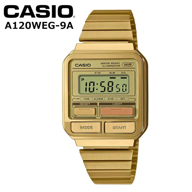 CASIO カシオ スクエア アンティーク スタンダード クラシック A120WEG-9A レディース 復刻モデル 腕時計 ゴールド