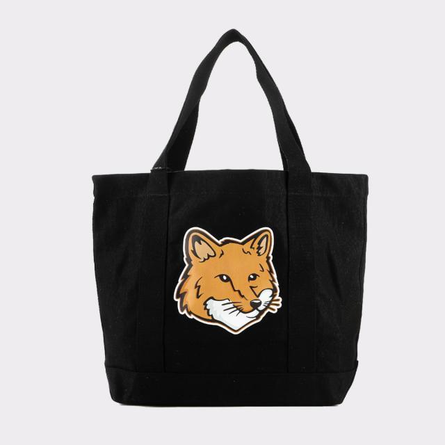 メゾンキツネ MAISON KITSUNE FOX HEAD TOTE BAG トート バッグ LW05101WW0050 キャンバス 帆布 ブラック ベージュ ホワイト アイボリー