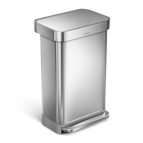 【メーカー直送品★送料無料★正規販売代理店】simplehuman レクタンギュラーステップカン 45L CW2024/シルバー [ゴミ箱 ペダル]_1