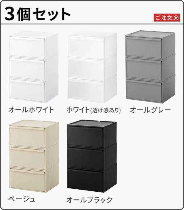 【選べる特典付】収納ケース プラスチック 引き出し 日本製 チェスト ライクイット クローゼットシステム ワイド引き出し Mサイズ 3個セット Like-it 衣装ケース 収納ボックス 収納 棚 おしゃれ スタッキング 洋服収納 引出し スタックボックス 送料無料_1