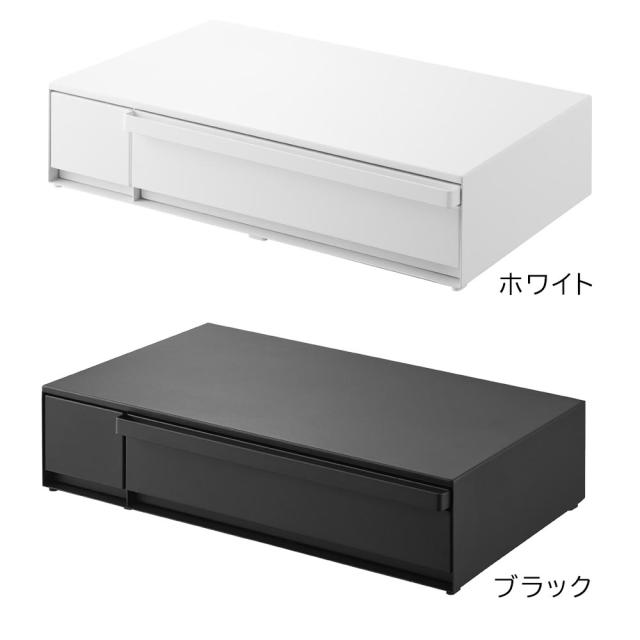 タワー 山崎実業 tower ＩＨクッキングヒーターラック 引き出し＆スライドテーブル 1293 1294　キッチンラック IHヒーター下 収納 作業スペース キッチンツール 調味料 ラップ 収納 作業台 レンジ台 トースター台 ラック 棚 送料無料 P5倍_1