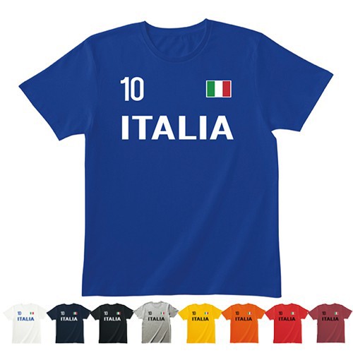 Tシャツ メンズ レディース 半袖 スポーツ イタリア ワールド サッカー