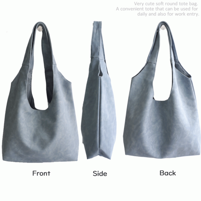ソフトラウンドトート くったり質感とコロンとした姿が可愛いトートバッグ 通勤 本革風デザイン 丸い バルーン型 大容量 軽量 の通販はau Pay マーケット 帽子とbagと財布ミューズショップ Au Pay マーケット店