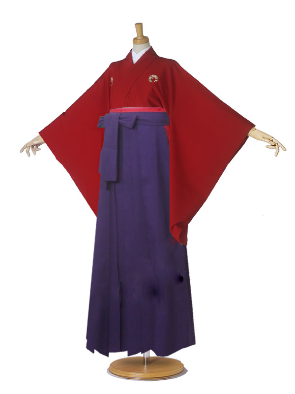 二尺袖着物 袴 レンタル 貸衣装 赤×紺系 袴 小学生 対応 ブーツ選択可
