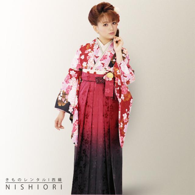 二尺袖着物 袴 レンタル 貸衣装 H L 赤 小学生 対応 ブーツ選択可