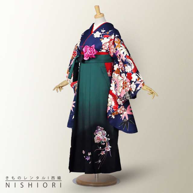 二尺袖 着物 袴 レンタル 貸衣装 From Kyoto ブランド Mサイズ 紺