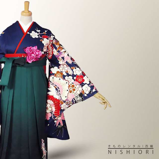 二尺袖 着物 袴 レンタル 貸衣装 From Kyoto ブランド Mサイズ 紺 ...