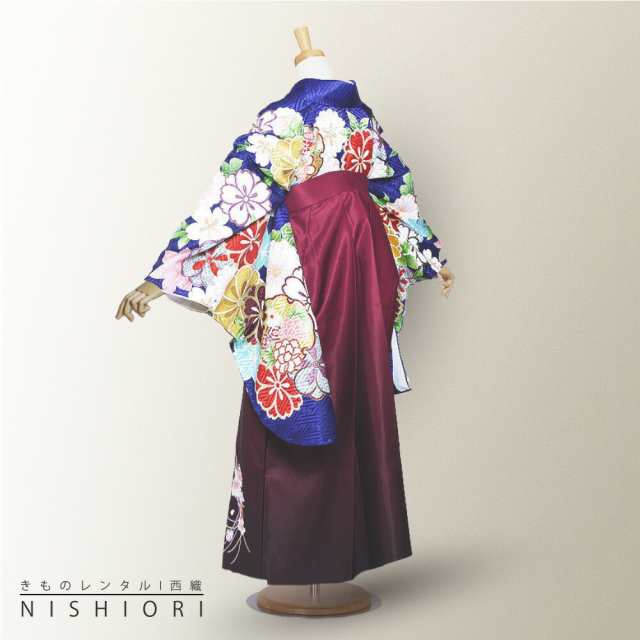 二尺袖 着物 袴 レンタル 貸衣装 From Kyoto 青 赤 ワイン 刺繍 袴 S M 