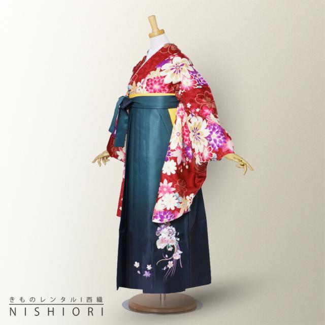 二尺袖 着物 袴 レンタル 貸衣装 袴 S Mサイズ 小学生 対応 赤 菊 桜 紅葉 緑 ブーツ選択可