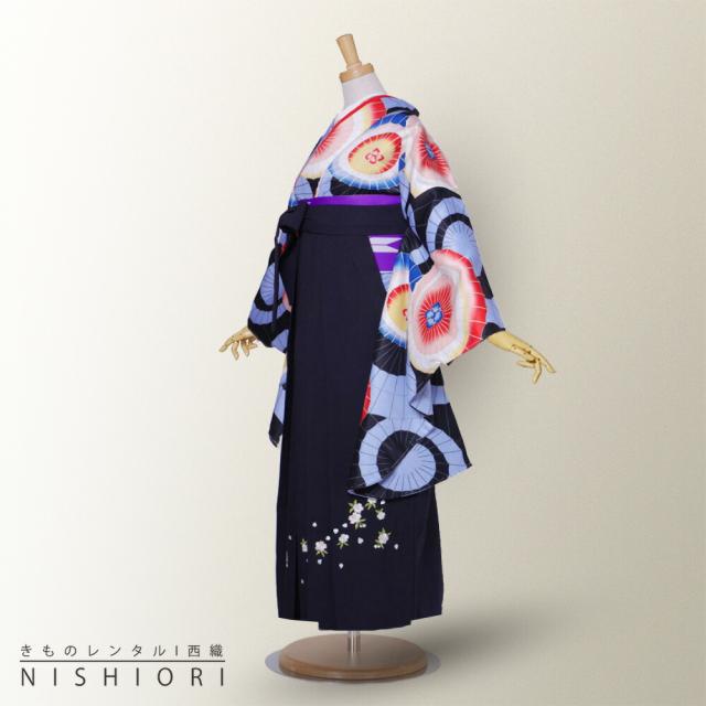 二尺袖 着物 袴 レンタル 貸衣装 袴 S Mサイズ 小学生 対応 黒 青 傘 紺 無地 刺繍 ブーツ選択可