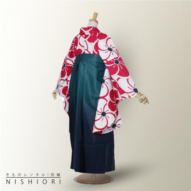二尺袖 着物 袴 レンタル 貸衣装 袴 S Mサイズ 小学生 対応 梅 赤 白