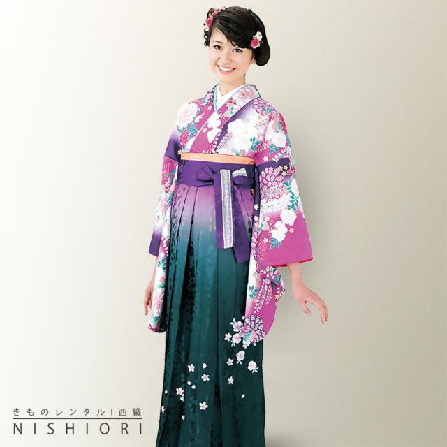 二尺袖 着物 袴 レンタル 貸衣装 袴 S Mサイズ 小学生 対応 紫 ワイン 緑 刺繍 ブーツ選択可