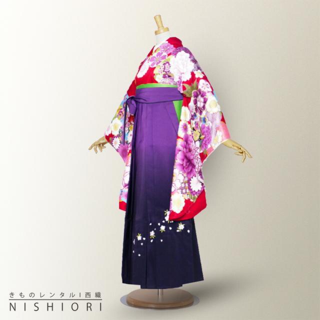 二尺袖 着物 袴 レンタル From KYOTO 貸衣装 Sサイズ Mサイズ Lサイズ 小学生 対応可 赤 ピンク 紫 ブーツ選択可