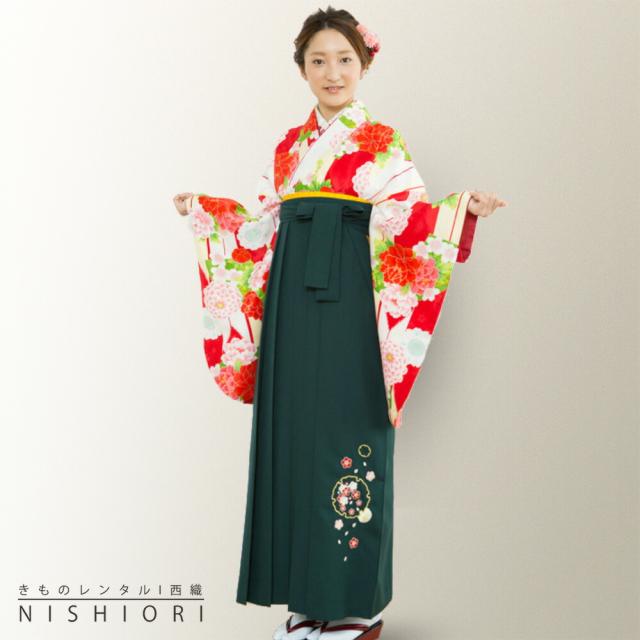 夢千代 二尺袖 着物 袴 レンタル 貸衣装 Mサイズ 小学生 対応可 赤 白 矢羽 緑 ブーツ選択可