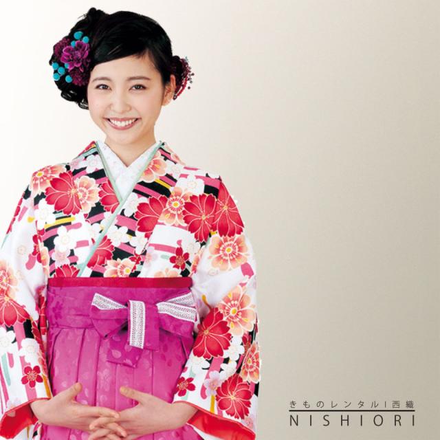 二尺袖着物 袴 H Lブランド レンタル 貸衣装 Mサイズ 小学生 対応可 赤