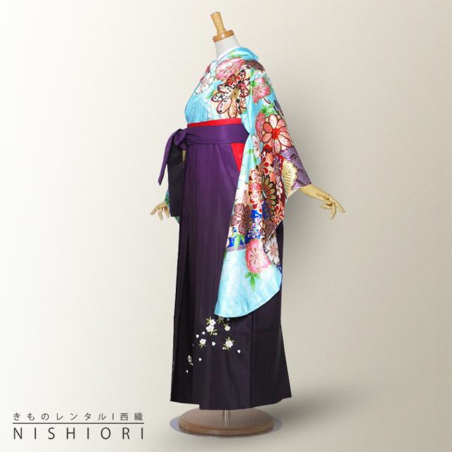 絵羽柄 二尺袖 ブランド 着物 袴 レンタル From KYOTO 貸衣装 Sサイズ Mサイズ Lサイズ 小学生 対応可 水色 桜 紫 ブーツ選択可