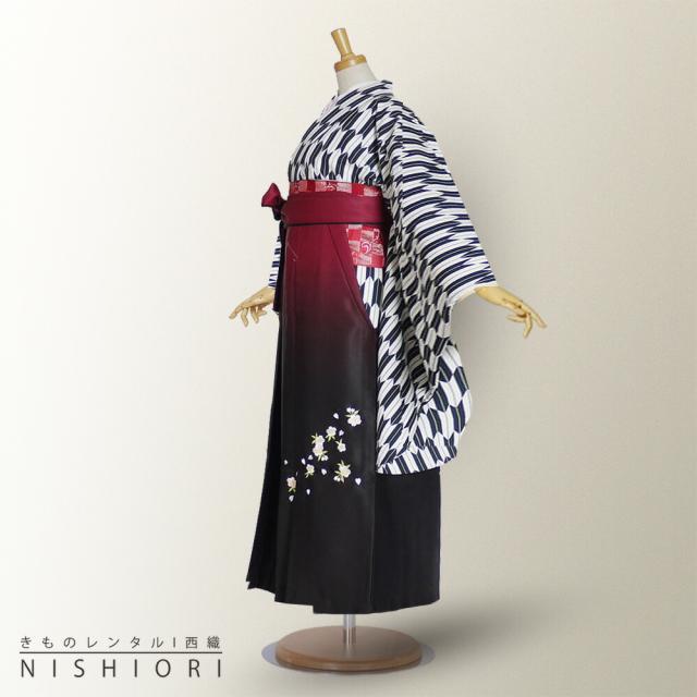 二尺袖 着物 袴 レンタル 貸衣装 Sサイズ Mサイズ 小学生 対応可 黒 矢絣 ワイン ブーツ選択可