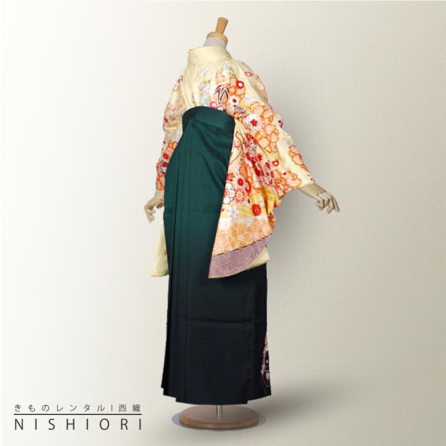 二尺袖 着物 袴 レンタル 貸衣装 LLサイズ 黄色 イエロー 緑 グリーン 刺繍 ブーツ選択可 二尺袖 着物 袴 レンタル 貸衣装 LLサイズ 黄色 イエロー 緑 グリーン