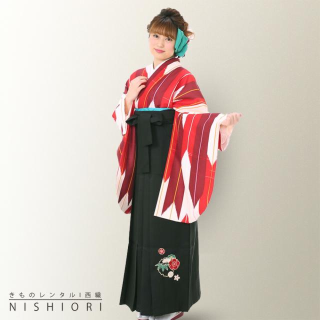 二尺袖 着物 袴 レンタル 貸衣装 Mサイズ 小学生 対応可 赤 白 矢絣 ブーツ選択可