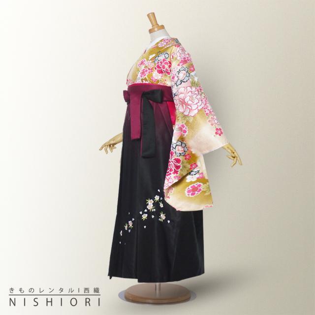 二尺袖 着物 袴 レンタル 貸衣装 SサイズMサイズ 小学生 対応可 黄色 ワイン ブーツ選択可の通販は