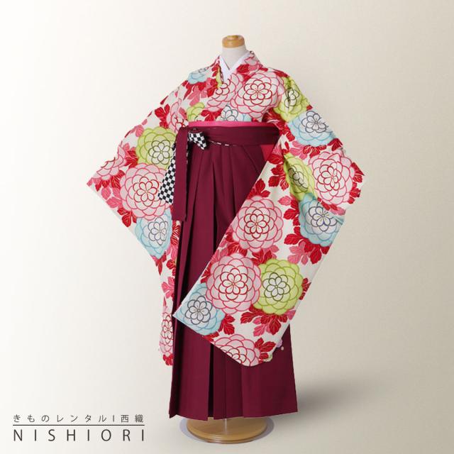 紅一点 ジュニア サイズ ブランド 二尺袖 着物 袴 レンタル 往復貸衣装 卒業式 ジュニア 小学生 対応 赤 ワイン ブーツ選択可