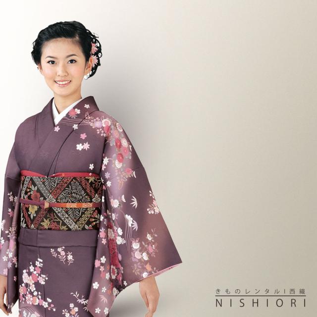 訪問着 レンタル 着物 貸衣装 フルセット HL アッシュエル ブランド 紫