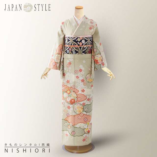 訪問着 レンタル 着物 貸衣装 フルセット JAPAN STYLE ブランド 薄茶