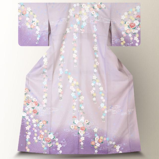訪問着 レンタル 着物 貸衣装 フルセット HL アッシュエル紫 藤色No