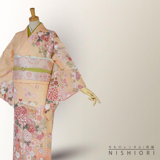 訪問着 レンタル 着物 貸衣装 フルセット HL アッシュエル黄色