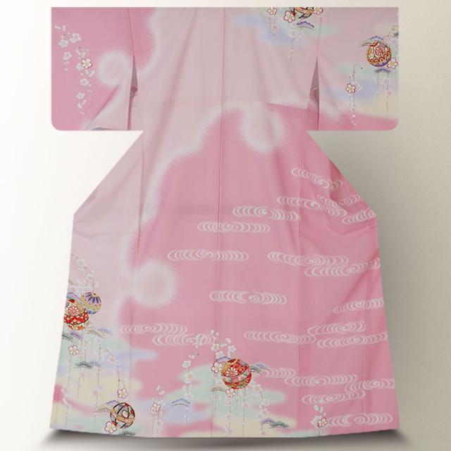 訪問着 レンタル 着物 貸衣装 フルセット ピンク パステル 鞠 桜No
