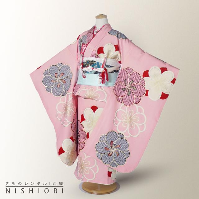 七五三 四つ身 四身 子供 キッズ 着物 鶴 花柄 7歳 古典 レトロ モダン